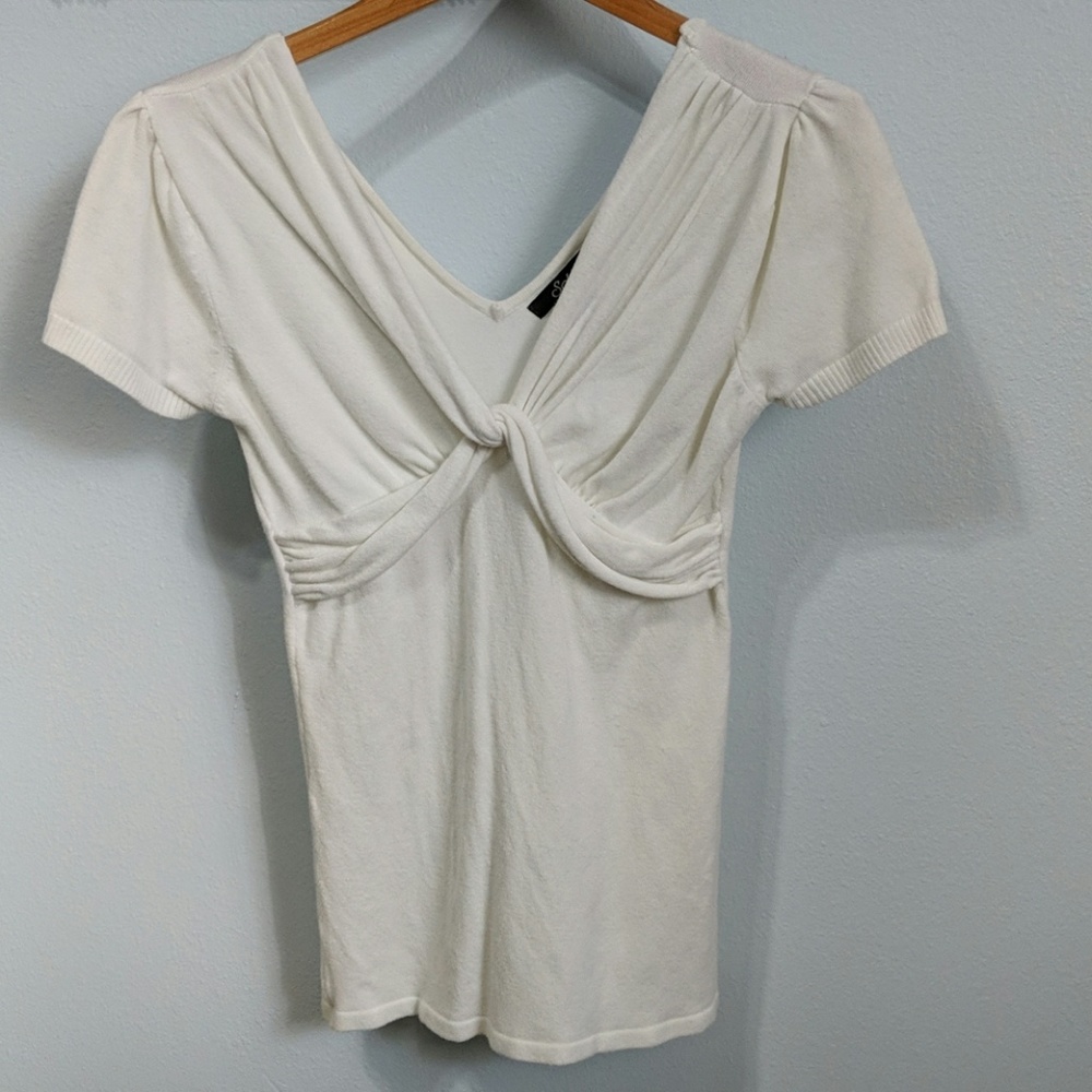 Knotted Short Sleeve Sweater